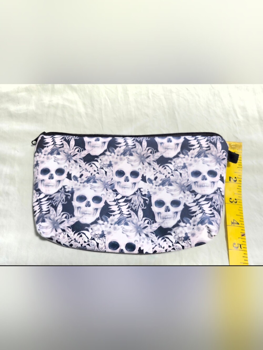 🖤☠️Floral Skull Makeup & Travel Cosmetic Bag (NWOT) - Picture 2 of 4